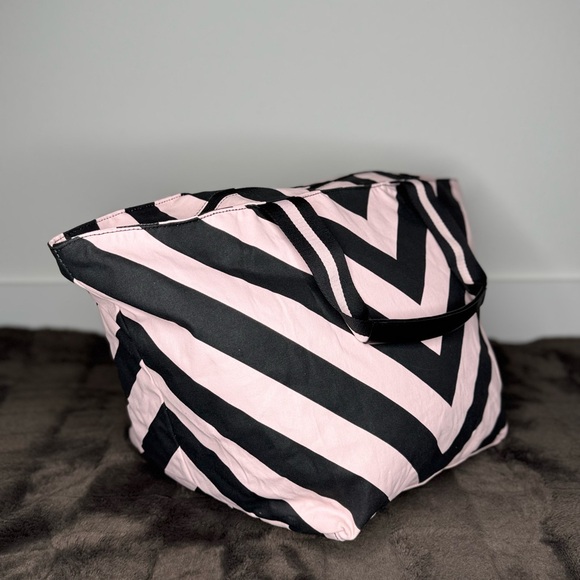 Victoria’s Secret Striped Tote | Pink and Black - Picture 5 of 12